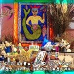 Voodoo Altar, Voodoo Shrine and Sacred Space for the Divine Water Spirit LaSiren. Papa Legba. Mambo LaSiren is the Voodoo Lwa of Spiritual Cleansing, Healing, Peace & Balance in Vodou religion, and a very honored Voodoo Lwa at Erzulie's Voodoo in New Orleans.