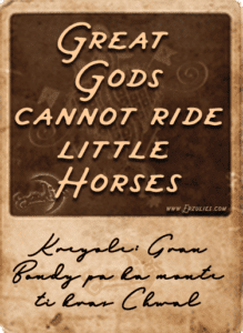 Vodou proverb and prayers about how Great Gods cannot ride (possession) little horses by Erzulie's Voodoo in New Orleans.